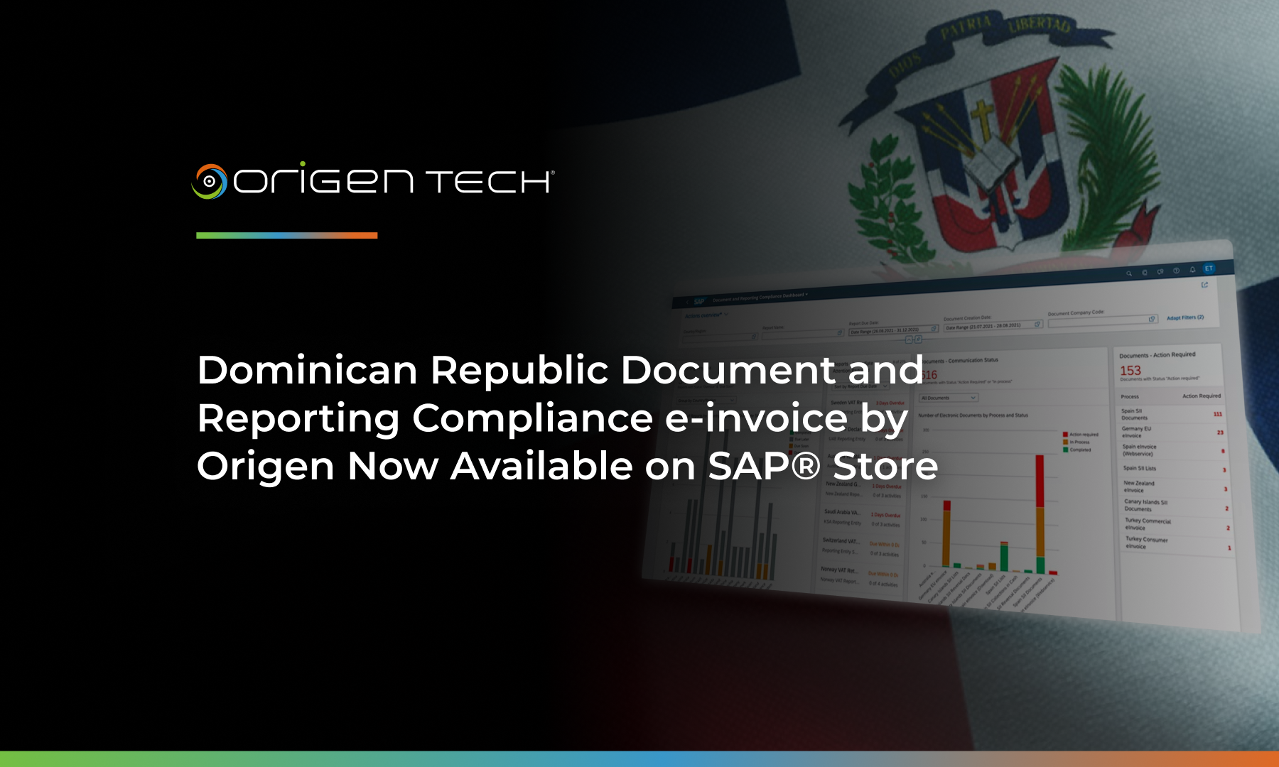 Dominican Republic Document and Reporting Compliance e-invoice by Origen Now Available on SAP® Store