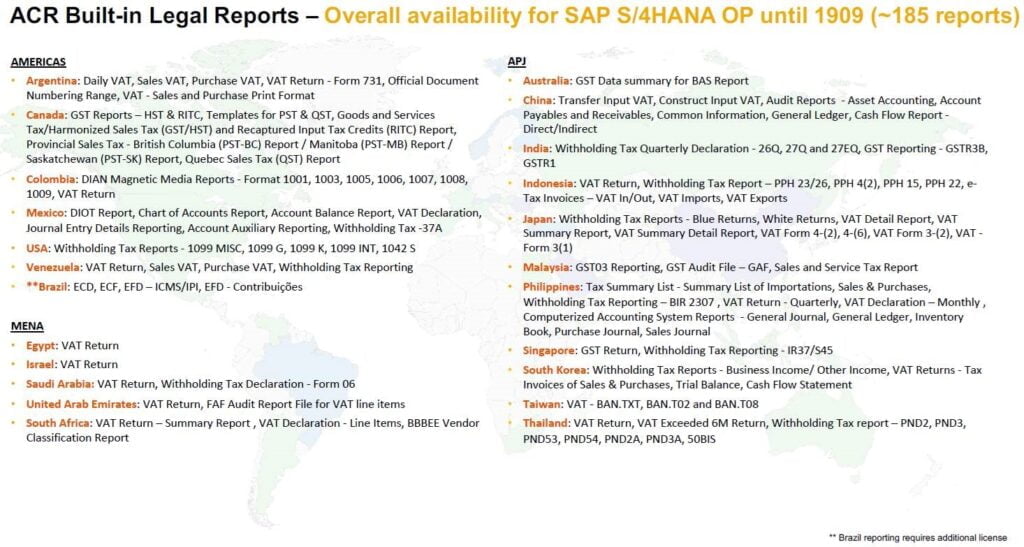 SAP S/4HANA ACR